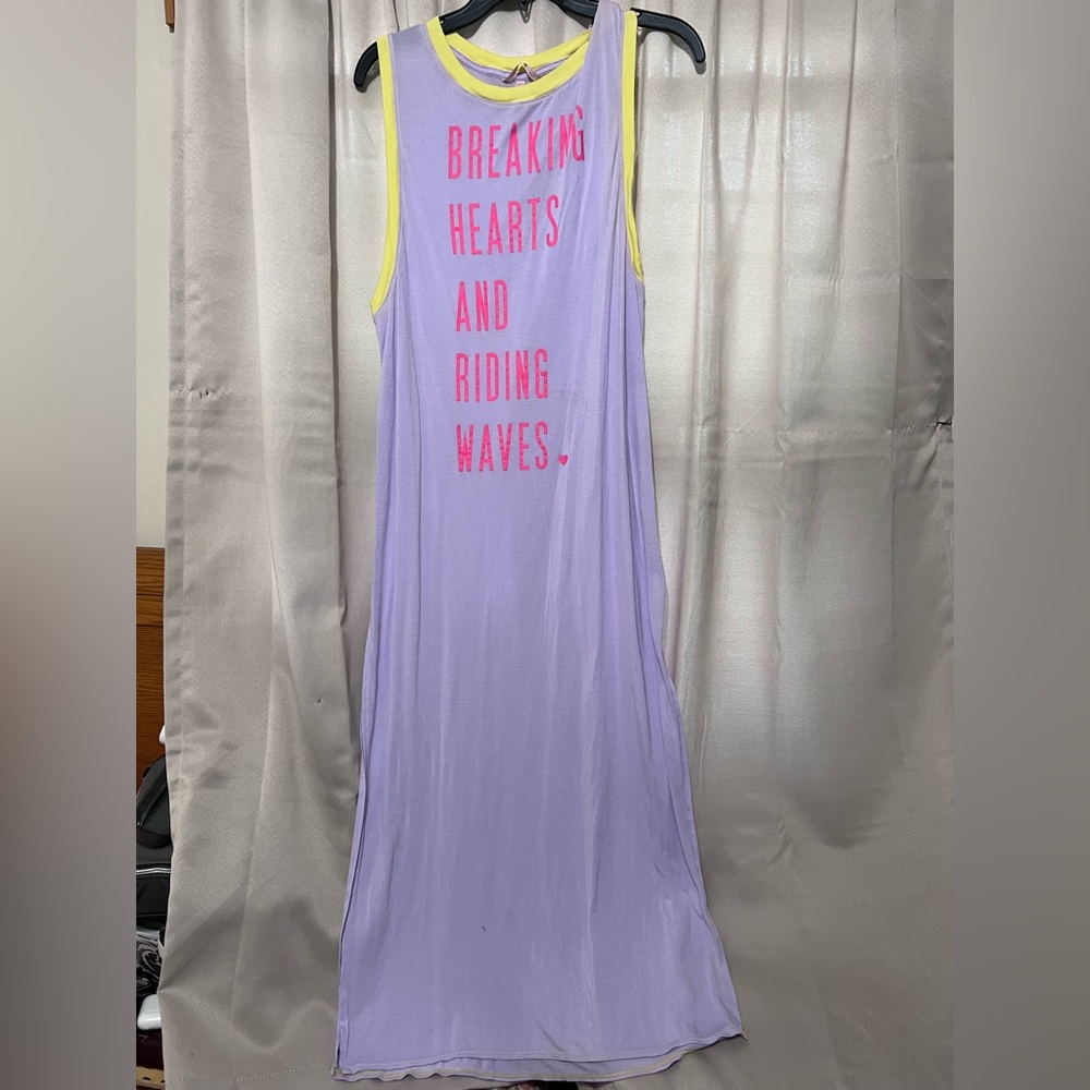 Victoria's Secret Beach Coverup Maxi Dress Breaking Hearts Riding Waves Medium